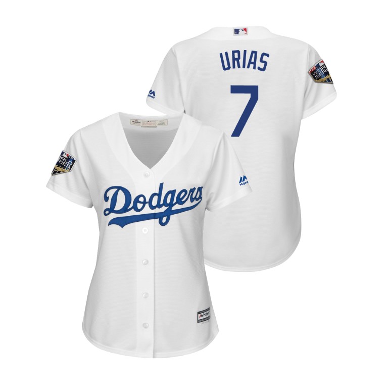Women - Los Angeles Dodgers White #7 Julio Urias Cool Base Jersey 2018 World Series Women - Los Angeles Dodgers White #7 Julio Urias Cool Base Jersey 2018 World Series