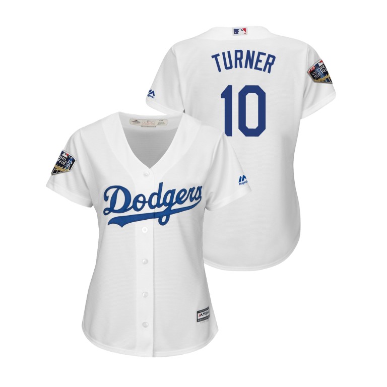 Women - Los Angeles Dodgers White #10 Justin Turner Cool Base Jersey 2018 World Series Women - Los Angeles Dodgers White #10 Justin Turner Cool Base Jersey 2018 World Series