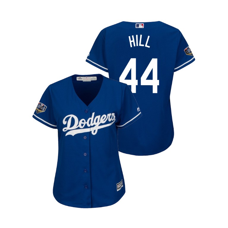Women - Los Angeles Dodgers Royal #44 Rich Hill Cool Base Jersey 2018 World Series