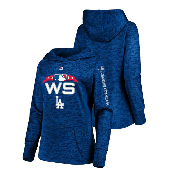 Women - Los Angeles Dodgers Streak Fleece Royal Bound Majestic Hoodie 2018 World Series Women - Los Angeles Dodgers Streak Fleece Royal Bound Majestic Hoodie 2018 World Series
