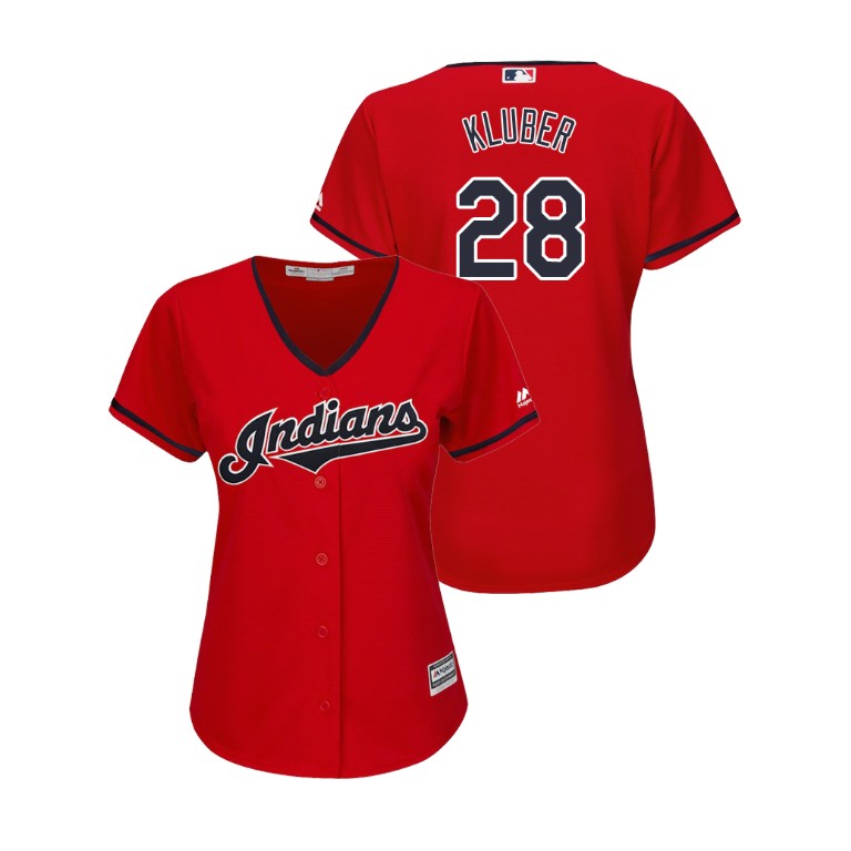 Women - Cleveland Indians Scarlet #28 2019 Cool Base Corey Kluber Alternate Jersey Women - Cleveland Indians Scarlet #28 2019 Cool Base Corey Kluber Alternate Jersey