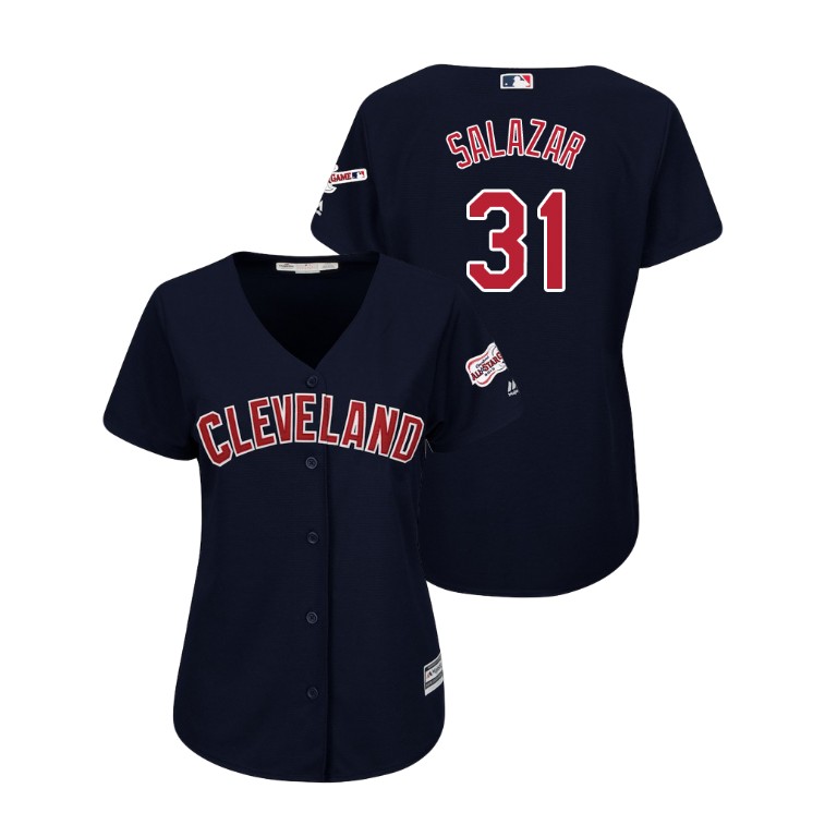 Women - Cleveland Indians 2019 All-Star Game Patch Navy #31 Danny Salazar Cool Base Jersey