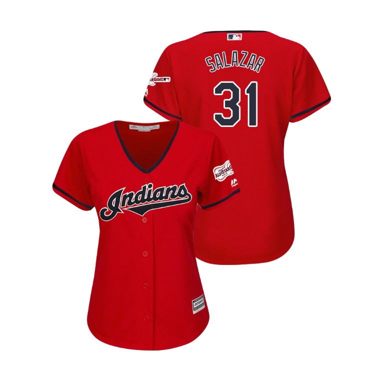 Women - Cleveland Indians 2019 All-Star Game Patch Scarlet #31 Danny Salazar Cool Base Jersey