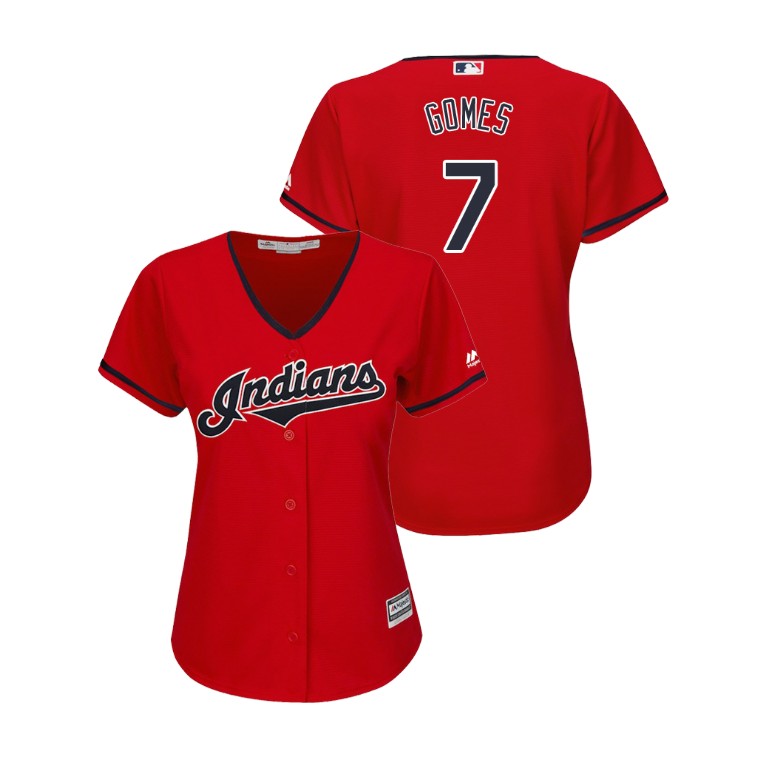 Women - Cleveland Indians Scarlet #7 2019 Cool Base Yan Gomes Alternate Jersey Women - Cleveland Indians Scarlet #7 2019 Cool Base Yan Gomes Alternate Jersey