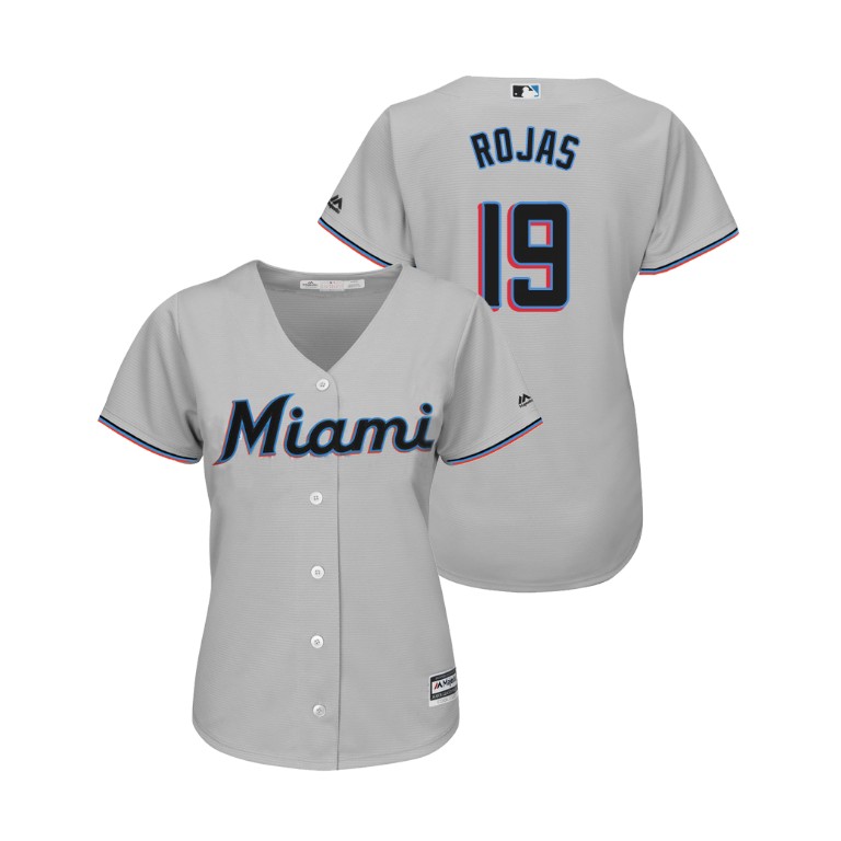 Women - Miami Marlins Gray #19 2019 Cool Base Miguel Rojas Road Jersey Women - Miami Marlins Gray #19 2019 Cool Base Miguel Rojas Road Jersey