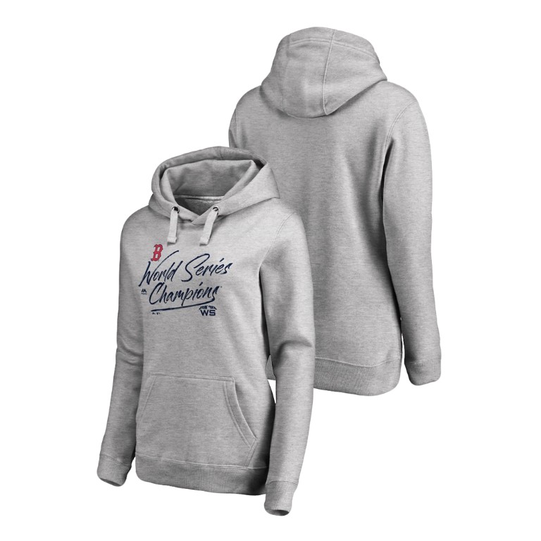 Women - Boston Red Sox Signal Heather Gray Majestic Hoodie 2018 World Series Champions Women - Boston Red Sox Signal Heather Gray Majestic Hoodie 2018 World Series Champions