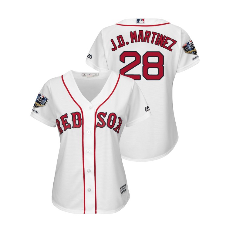 Women - Boston Red Sox White #28 J.D. Martinez Cool Base Jersey 2018 World Series Champions Women - Boston Red Sox White #28 J.D. Martinez Cool Base Jersey 2018 World Series Champions