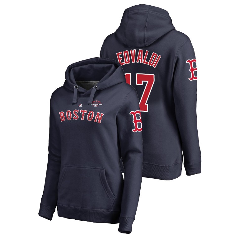 Women - Boston Red Sox #17 Navy Nathan Eovaldi Pullover Majestic Hoodie 2018 World Series Champions Women - Boston Red Sox #17 Navy Nathan Eovaldi Pullover Majestic Hoodie 2018 World Series Champions