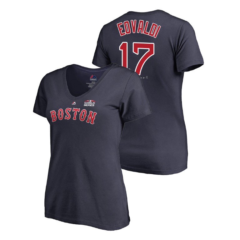 Women - Boston Red Sox Navy #17 Nathan Eovaldi Majestic T-Shirt 2018 World Series Women - Boston Red Sox Navy #17 Nathan Eovaldi Majestic T-Shirt 2018 World Series