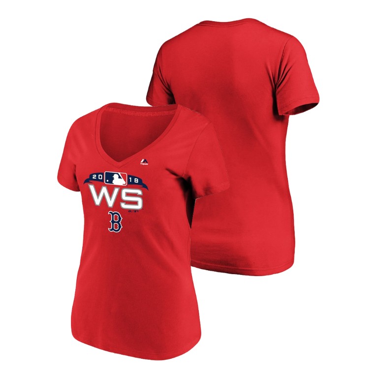 Women - Boston Red Sox Authentic Collection Red Bound Majestic T-Shirt 2018 World Series