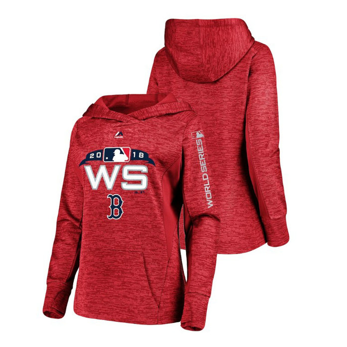 Women - Boston Red Sox Streak Fleece Red Bound Majestic Hoodie 2018 World Series Women - Boston Red Sox Streak Fleece Red Bound Majestic Hoodie 2018 World Series