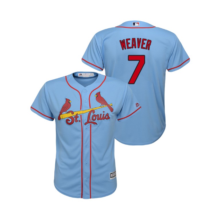 Kid's St. Louis Cardinals Horizon Blue #7 2019 Cool Base Luke Weaver Alternate Jersey