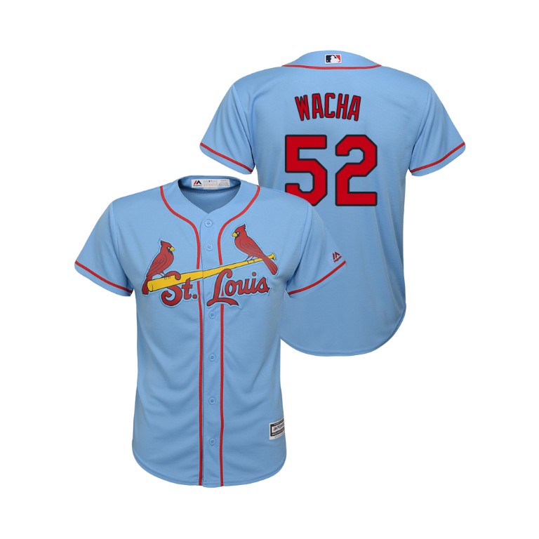 Kid's St. Louis Cardinals Horizon Blue #52 2019 Cool Base Michael Wacha Alternate Jersey