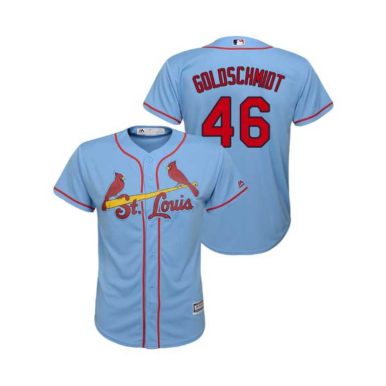 Kid's St. Louis Cardinals Horizon Blue #46 2019 Cool Base Paul Goldschmidt Alternate Jersey Kid's St. Louis Cardinals Horizon Blue #46 2019 Cool Base Paul Goldschmidt Alternate Jersey