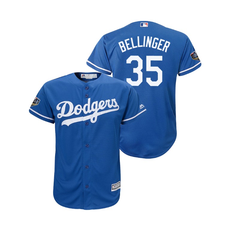 Youth Los Angeles Dodgers Royal #35 Cody Bellinger Cool Base Jersey 2018 World Series