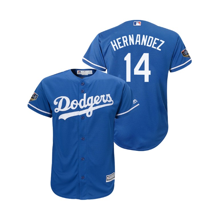 Youth Los Angeles Dodgers Royal #14 Enrique Hernandez Cool Base Jersey 2018 World Series Youth Los Angeles Dodgers Royal #14 Enrique Hernandez Cool Base Jersey 2018 World Series
