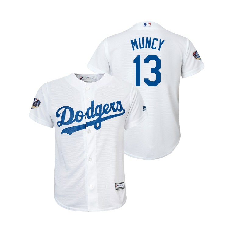 Youth Los Angeles Dodgers White #13 Max Muncy Cool Base Jersey 2018 World Series Youth Los Angeles Dodgers White #13 Max Muncy Cool Base Jersey 2018 World Series