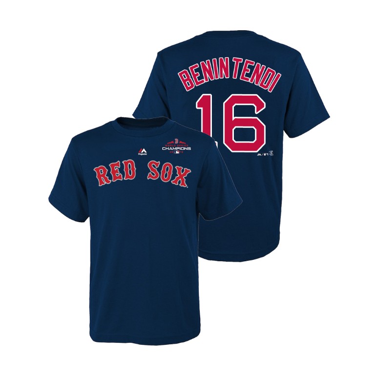 Youth Boston Red Sox Navy #16 Andrew Benintendi Majestic T-Shirt 2018 World Series Champions Youth Boston Red Sox Navy #16 Andrew Benintendi Majestic T-Shirt 2018 World Series Champions