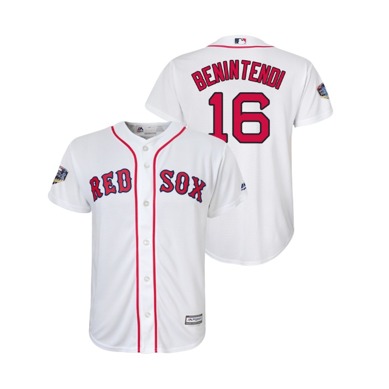 Youth Boston Red Sox White #16 Andrew Benintendi Cool Base Jersey 2018 World Series Youth Boston Red Sox White #16 Andrew Benintendi Cool Base Jersey 2018 World Series