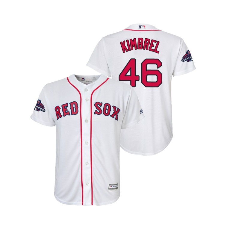 Youth Boston Red Sox White #46 Craig Kimbrel Team Logo Patch Jersey 2018 World Series Champions Youth Boston Red Sox White #46 Craig Kimbrel Team Logo Patch Jersey 2018 World Series Champions