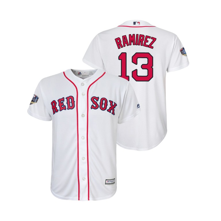 Youth Boston Red Sox White #13 Hanley Ramirez Cool Base Jersey 2018 World Series Youth Boston Red Sox White #13 Hanley Ramirez Cool Base Jersey 2018 World Series