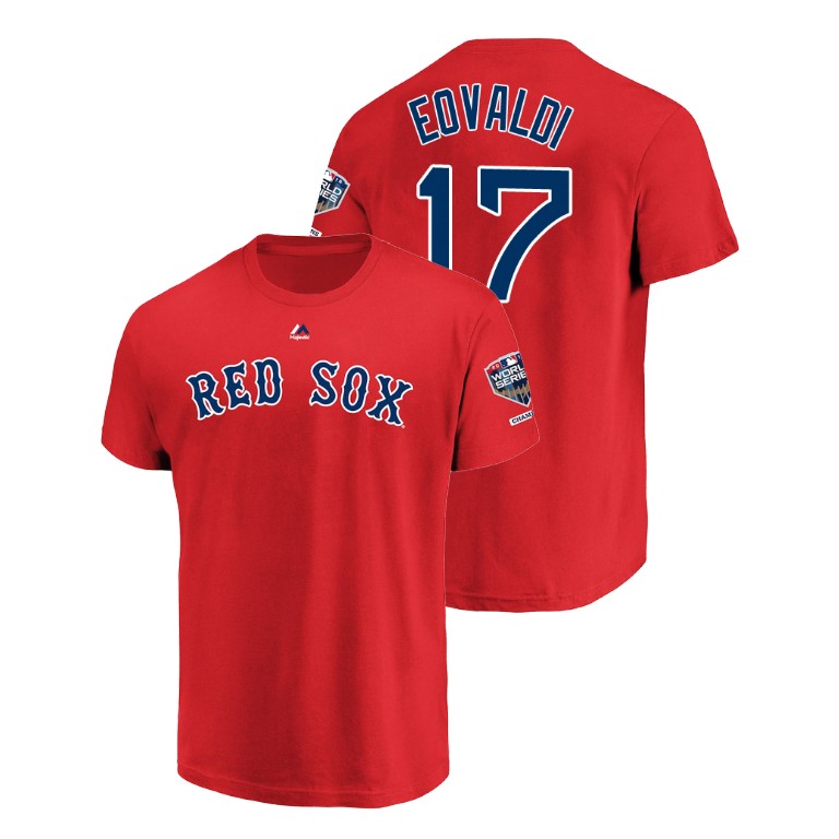 Youth Boston Red Sox Red #17 Nathan Eovaldi Sleeve Patch T-Shirt 2018 World Series Champions Youth Boston Red Sox Red #17 Nathan Eovaldi Sleeve Patch T-Shirt 2018 World Series Champions