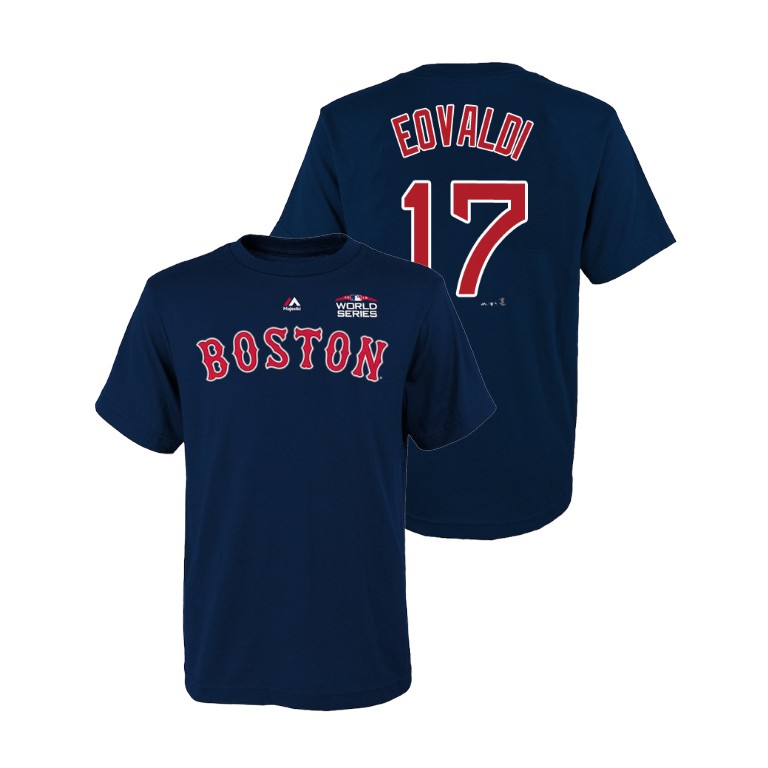 Youth Boston Red Sox Navy #17 Nathan Eovaldi Majestic T-Shirt 2018 World Series Youth Boston Red Sox Navy #17 Nathan Eovaldi Majestic T-Shirt 2018 World Series