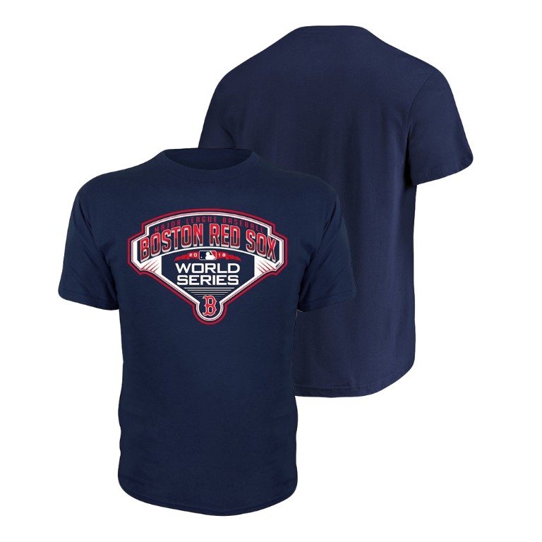 Youth Boston Red Sox Home Plate Navy Bound Stitches T-Shirt 2018 World Series