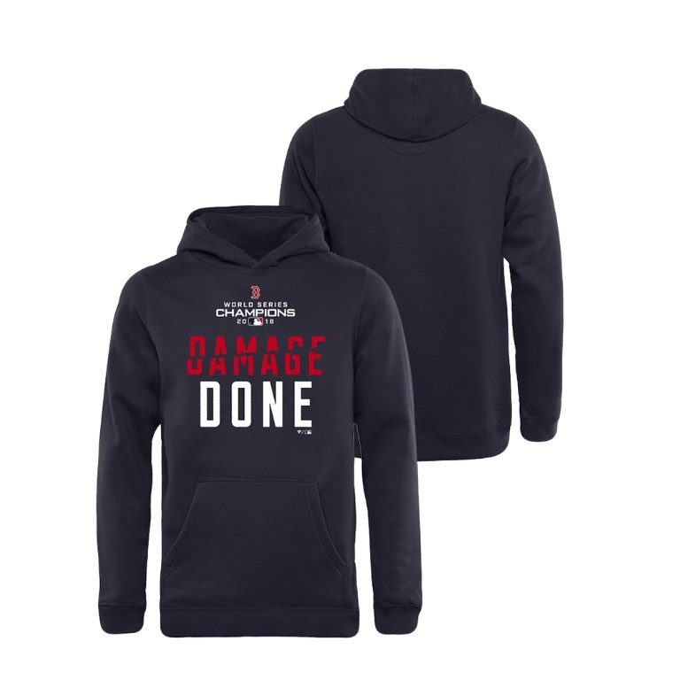 Youth Boston Red Sox Damage Done Navy Hoodie 2018 World Series Champions