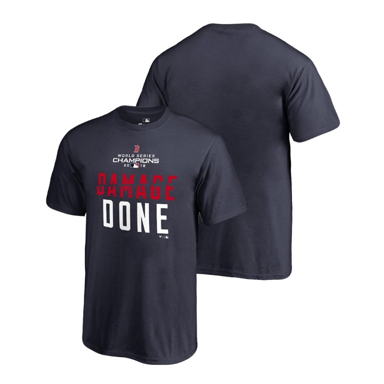 Youth Boston Red Sox Damage Done Navy T-Shirt 2018 World Series Champions