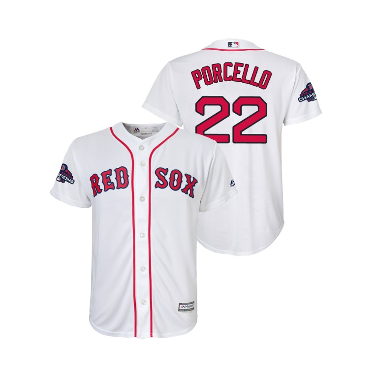 Youth Boston Red Sox White #22 Rick Porcello Team Logo Patch Jersey 2018 World Series Champions Youth Boston Red Sox White #22 Rick Porcello Team Logo Patch Jersey 2018 World Series Champions