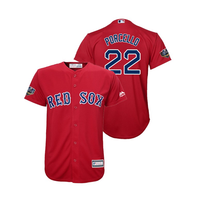 Youth Boston Red Sox Red #22 Rick Porcello Cool Base Jersey 2018 World Series