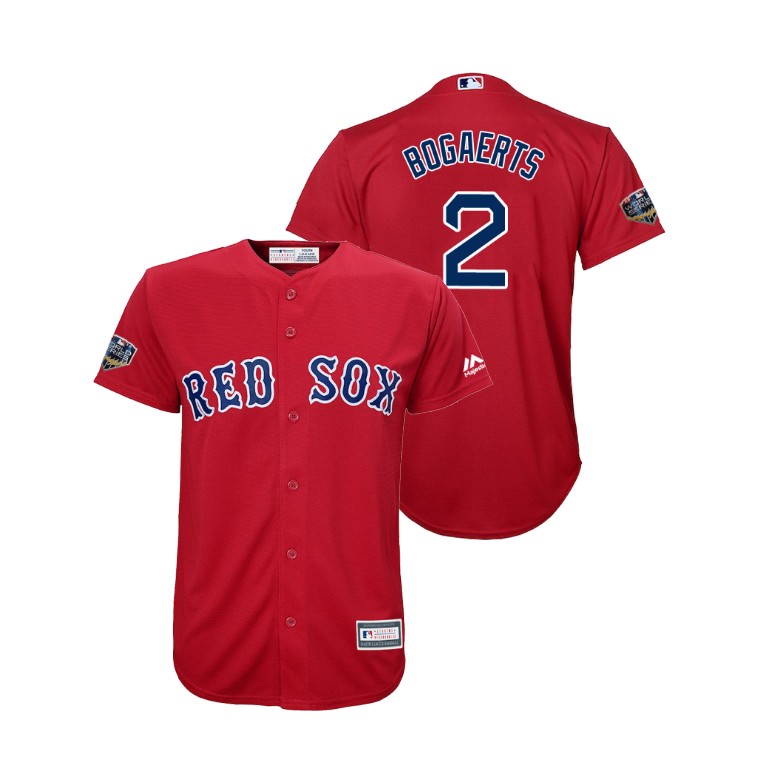 Youth Boston Red Sox Red #2 Xander Bogaerts Cool Base Jersey 2018 World Series