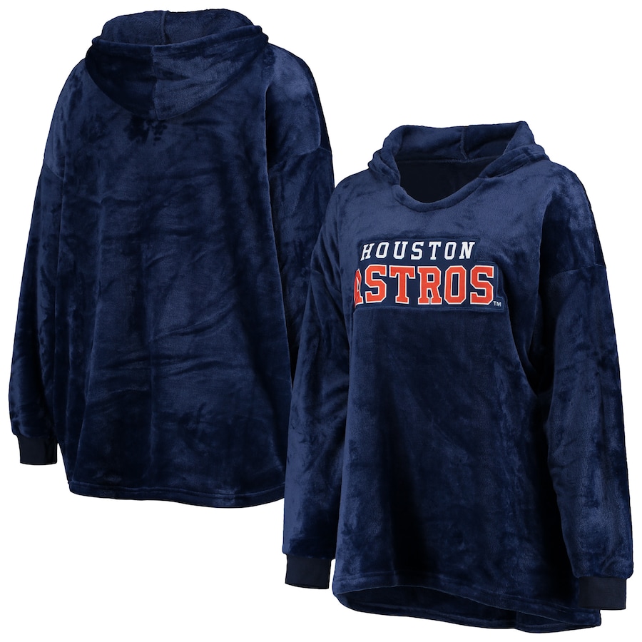 Houston Astros FOCO Navy Wordmark Oversized Pullover Hoodie