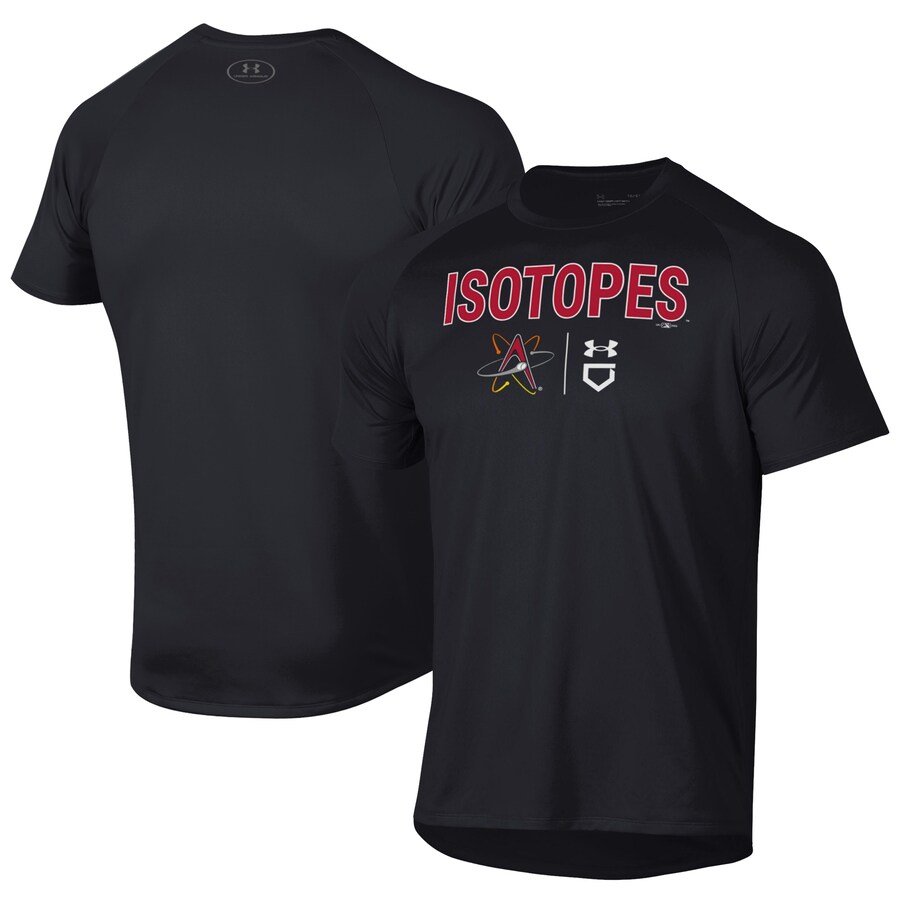Men's Albuquerque Isotopes Under Armour Black Tech T-Shirt Men's Albuquerque Isotopes Under Armour Black Tech T-Shirt