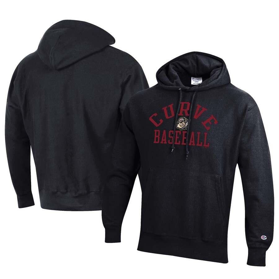 Men's Altoona Curve Champion Black Baseball Reverse Weave Pullover Hoodie