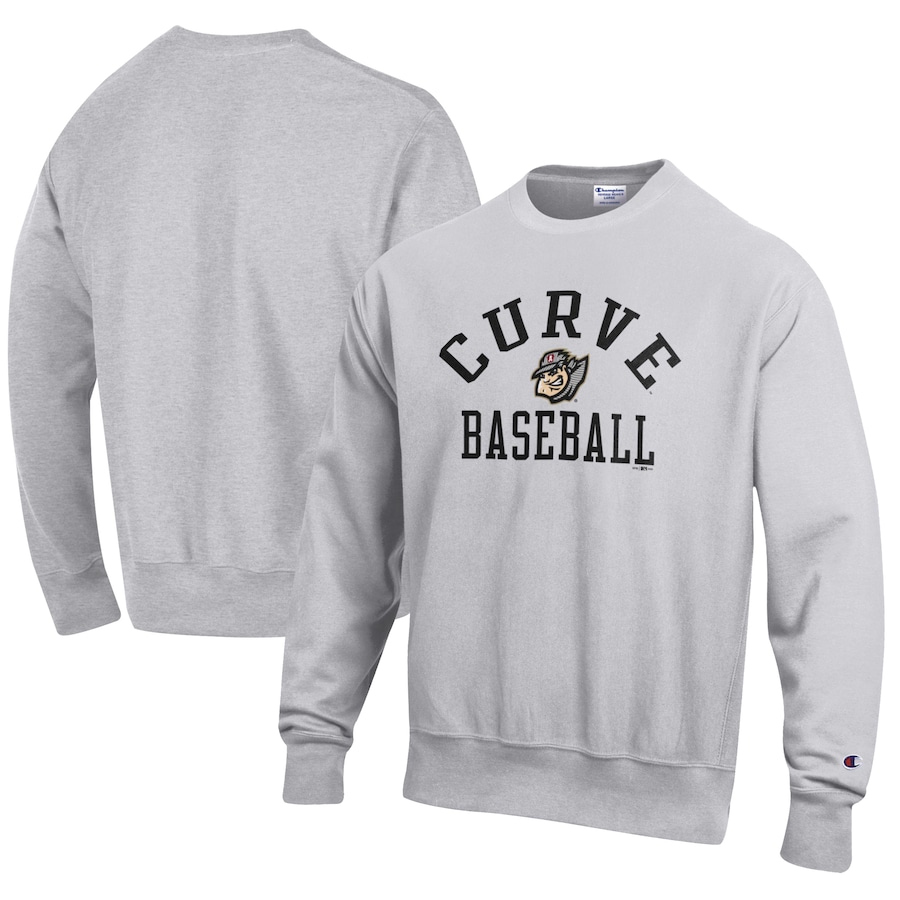 Men's Altoona Curve Champion Gray Baseball Reverse Weave Pullover Sweatshirt