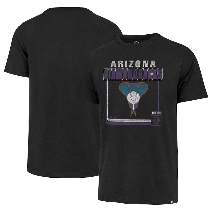 Men's Arizona Diamondbacks '47 Black Borderline Franklin T-shirt Men's Arizona Diamondbacks '47 Black Borderline Franklin T-shirt