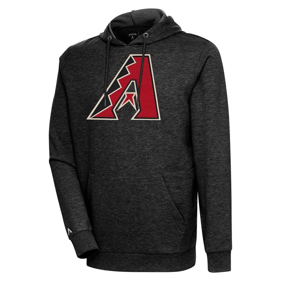 Men's Arizona Diamondbacks Antigua Heather Black Action Pullover Hoodie