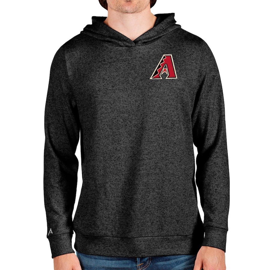 Men's Arizona Diamondbacks Antigua Heathered Black Absolute Pullover Hoodie Men's Arizona Diamondbacks Antigua Heathered Black Absolute Pullover Hoodie