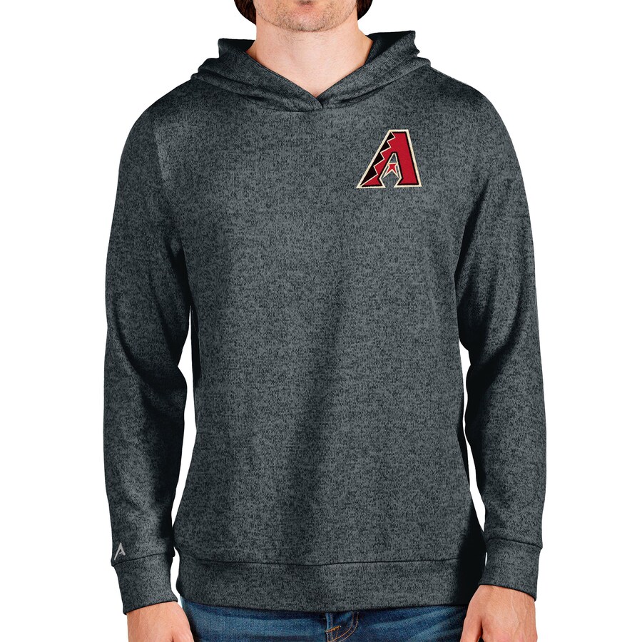 Men's Arizona Diamondbacks Antigua Heathered Charcoal Absolute Pullover Hoodie
