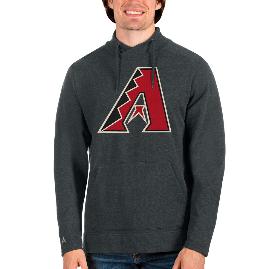Men's Arizona Diamondbacks Antigua Heathered Charcoal Reward Pullover Sweatshirt Men's Arizona Diamondbacks Antigua Heathered Charcoal Reward Pullover Sweatshirt