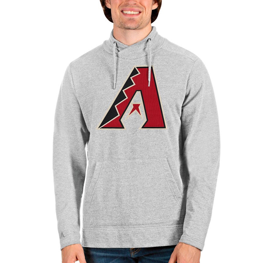 Men's Arizona Diamondbacks Antigua Heathered Gray Reward Pullover Sweatshirt