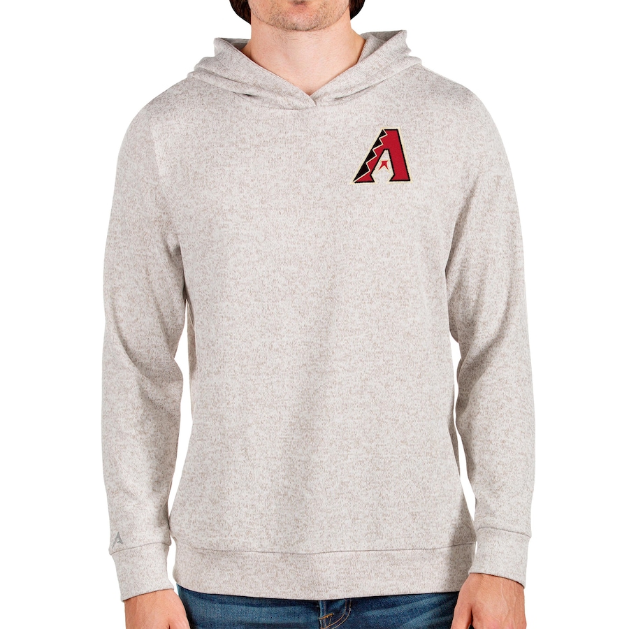 Men's Arizona Diamondbacks Antigua Oatmeal Absolute Pullover Hoodie Men's Arizona Diamondbacks Antigua Oatmeal Absolute Pullover Hoodie