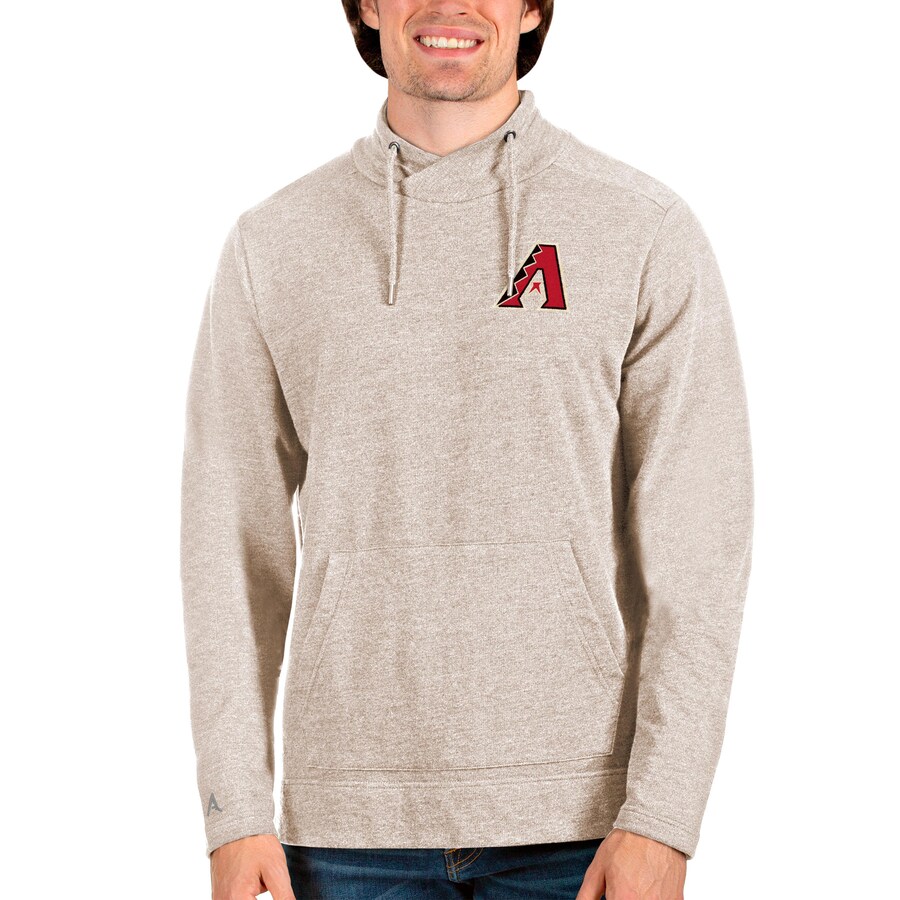 Men's Arizona Diamondbacks Antigua Oatmeal Team Reward Pullover Sweatshirt Men's Arizona Diamondbacks Antigua Oatmeal Team Reward Pullover Sweatshirt