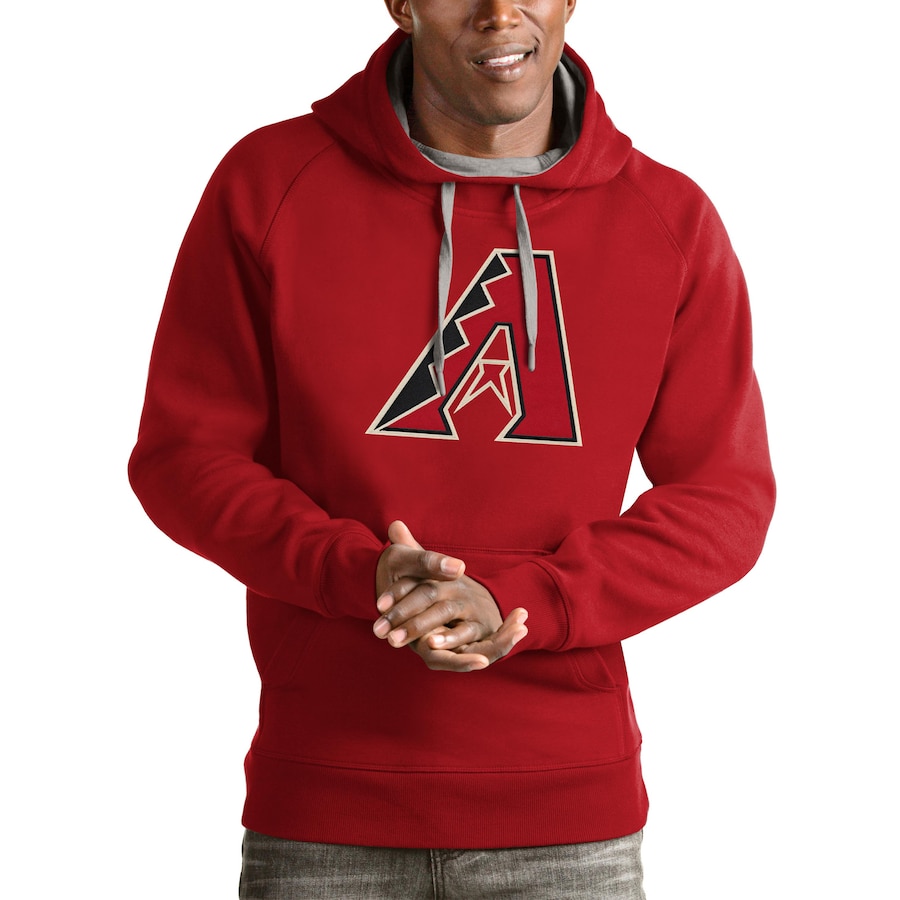 Men's Arizona Diamondbacks Antigua Red Victory Pullover Team Logo Hoodie