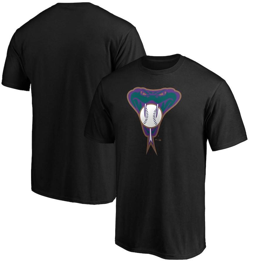 Men's Arizona Diamondbacks Black Cooperstown Collection Huntington Logo T-Shirt Men's Arizona Diamondbacks Black Cooperstown Collection Huntington Logo T-Shirt
