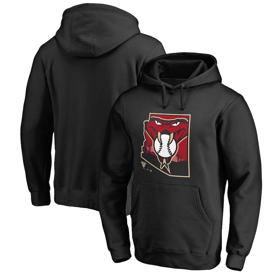 Men's Arizona Diamondbacks Black Hometown Collection Baja Pullover Hoodie Men's Arizona Diamondbacks Black Hometown Collection Baja Pullover Hoodie