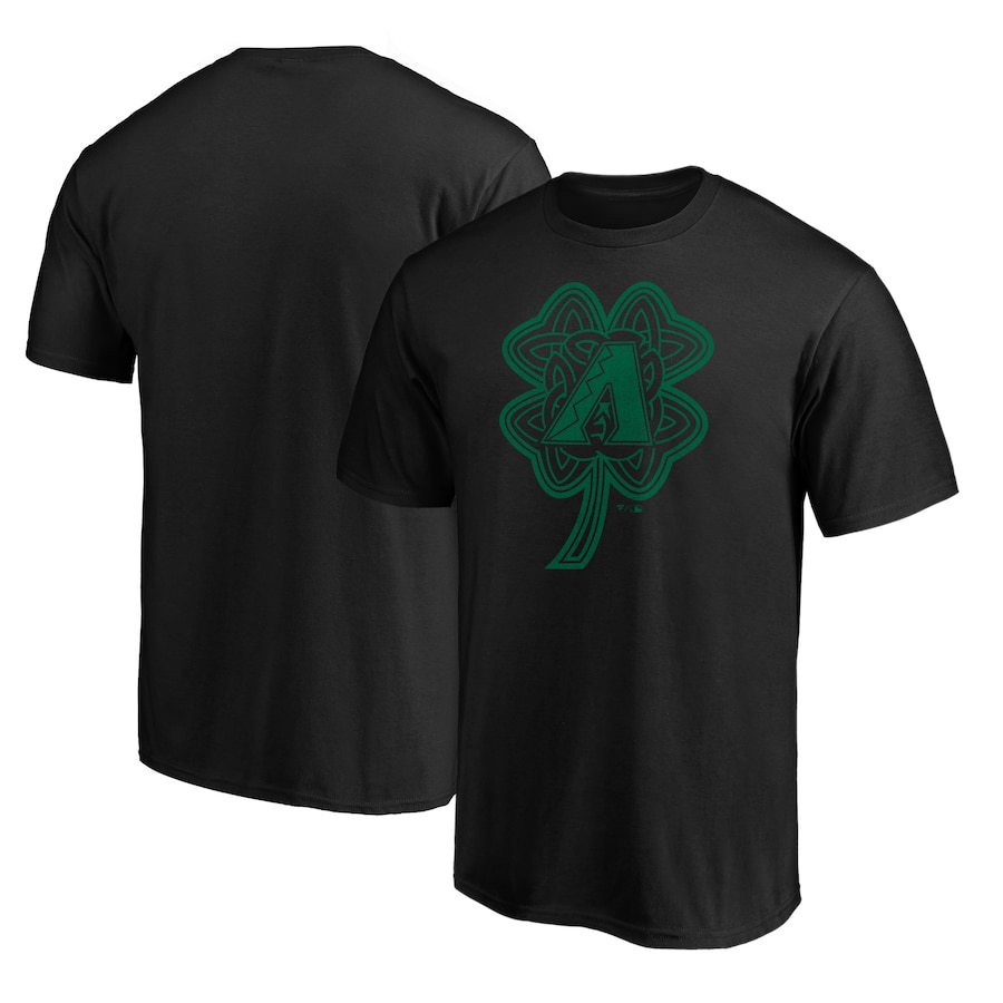 Men's Arizona Diamondbacks Black St. Patrick's Day Celtic Charm T-Shirt Men's Arizona Diamondbacks Black St. Patrick's Day Celtic Charm T-Shirt