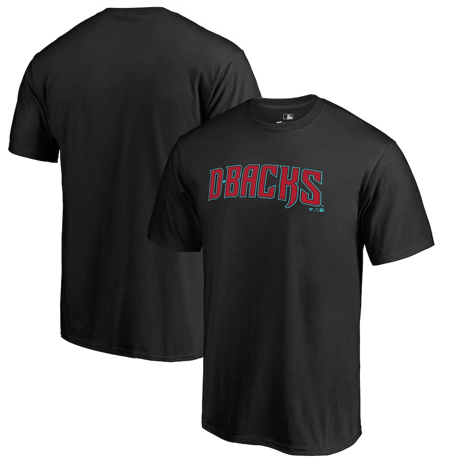 Men's Arizona Diamondbacks Black Team Wordmark T-Shirt Men's Arizona Diamondbacks Black Team Wordmark T-Shirt
